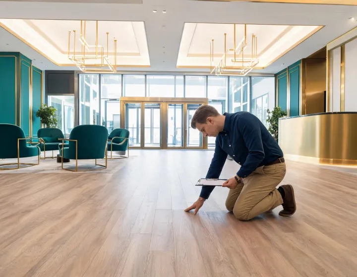 Commercial lobby with Mannington luxury vinyl plank flooring