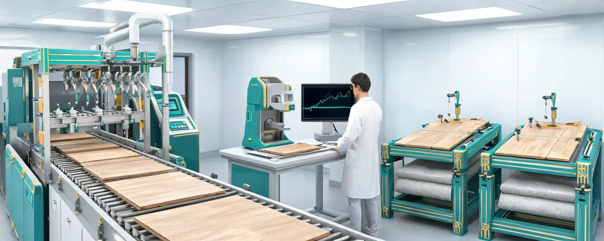 Flooring R&D lab coating and wear testing